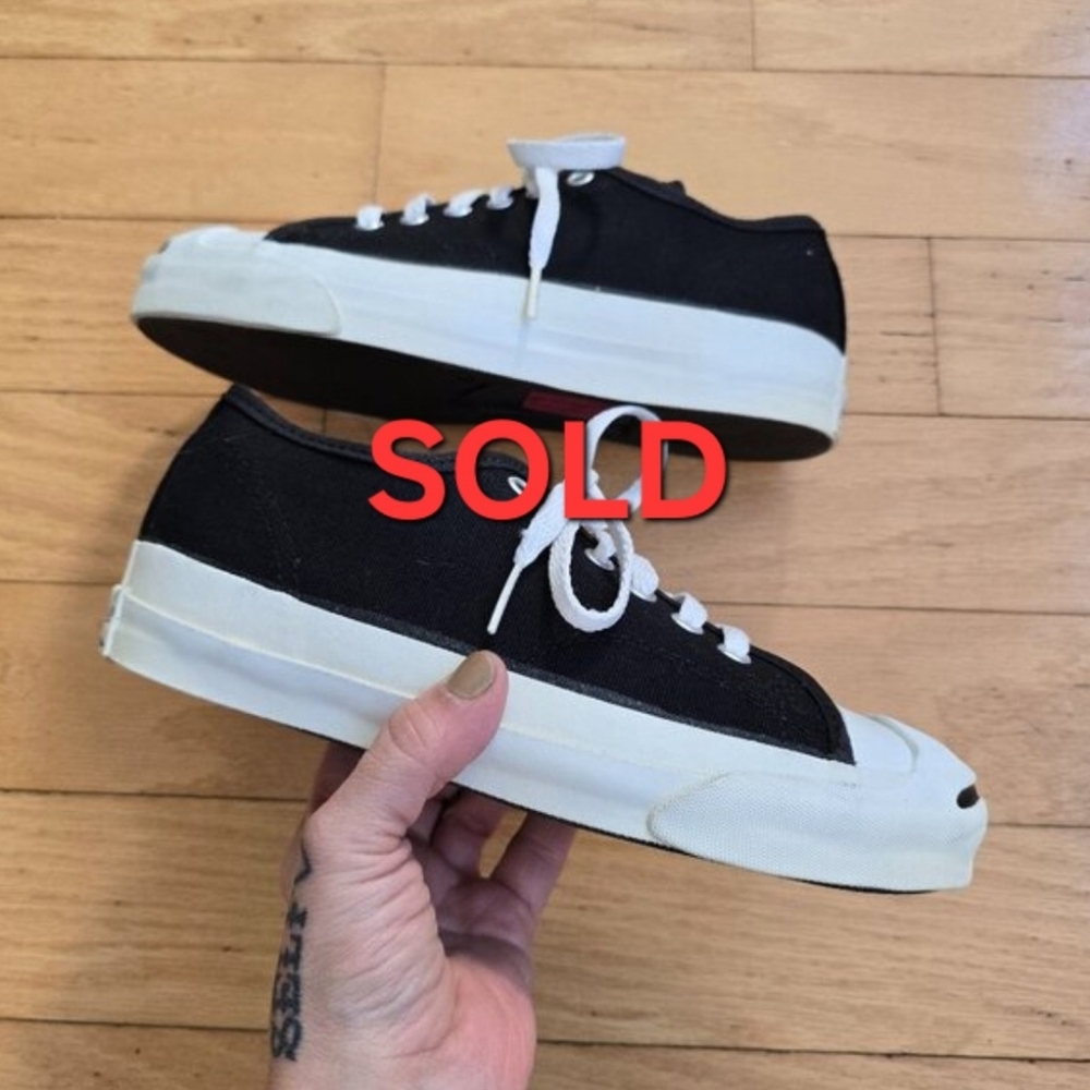 vintage 80's | Jack Purcell black canvas made in USA low-top sneakers | WMS 7